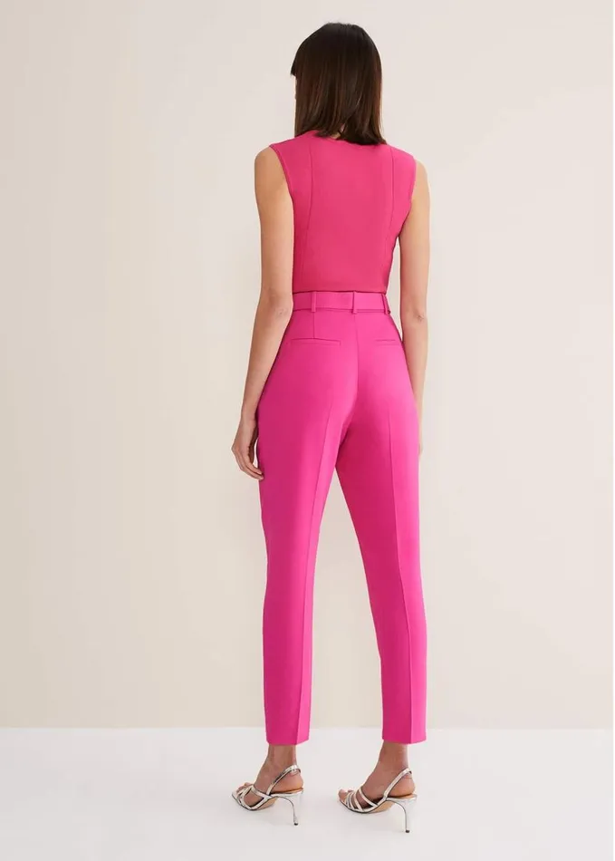 Phase Eight Adria Belted Cigarette Trousers Hot Pink Women Trousers