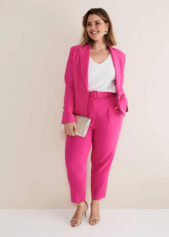 Phase Eight Adria Belted Cigarette Trousers Hot Pink Women Trousers