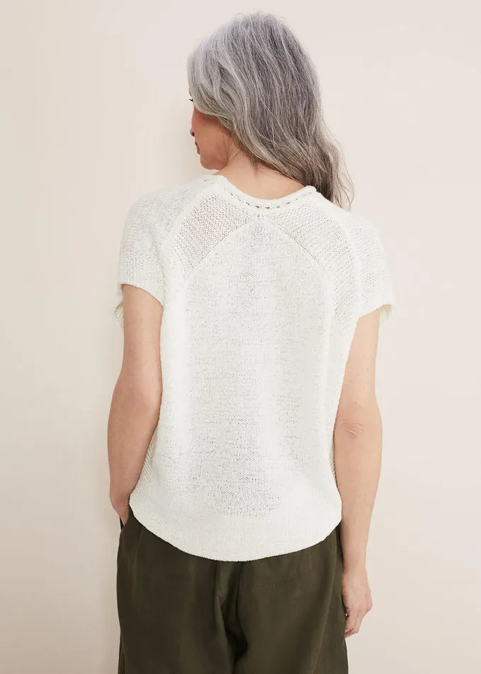 Phase Eight Alana Textured Knit White Women Knitwear