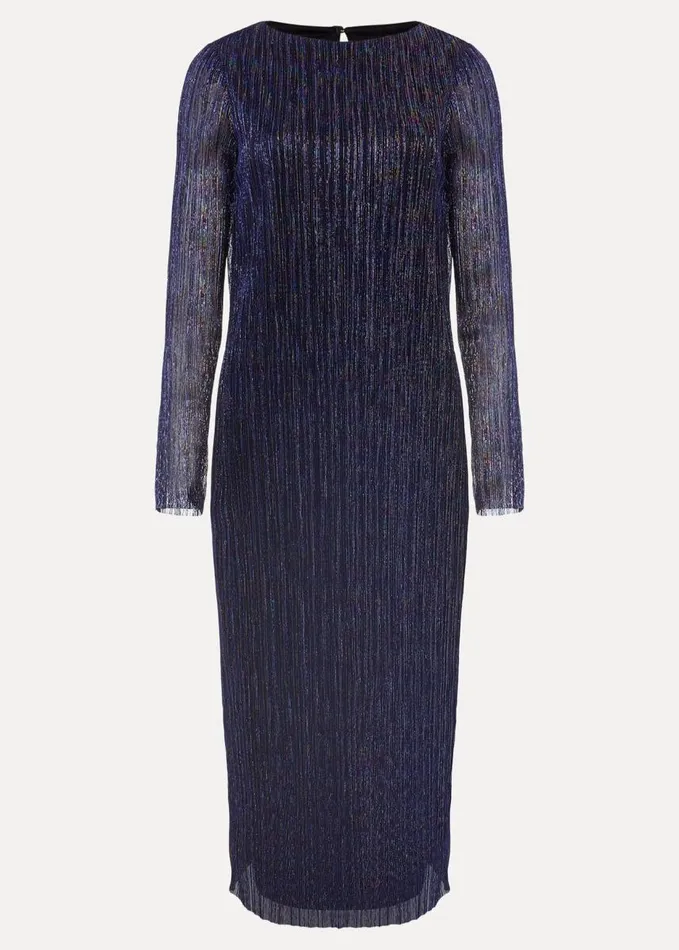 Phase Eight Alix Plisse Dress Purple Women Dresses