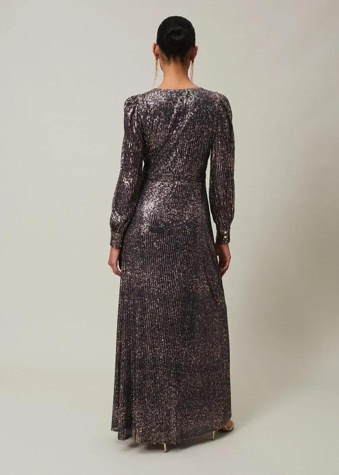 Phase Eight Amily Sequin Maxi Dress Rose Gold Women Dresses