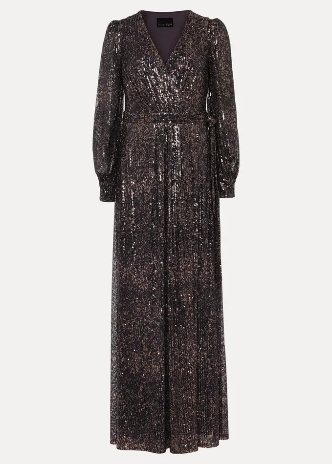 Phase Eight Amily Sequin Maxi Dress Rose Gold Women Dresses