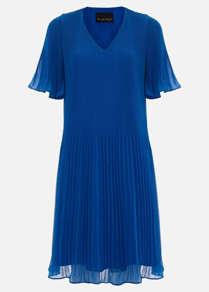 Phase Eight Annabel Pleated Dress Blue Women Dresses
