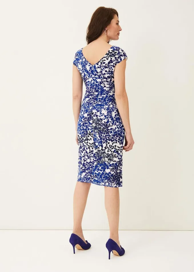Phase Eight Arielle Contrast Print Jersey Dress Ceruleanalmond Women Dresses