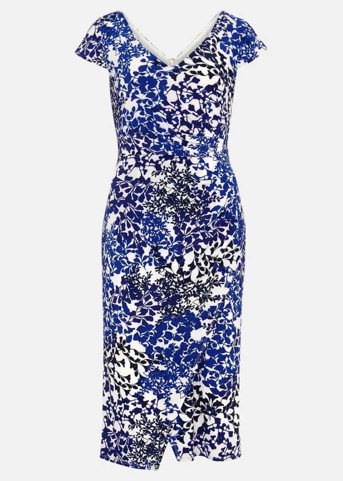 Phase Eight Arielle Contrast Print Jersey Dress Ceruleanalmond Women Dresses