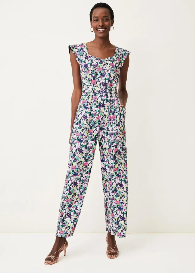 Phase Eight Arya Floral Frill Jumpsuit Multicoloured Women Dresses