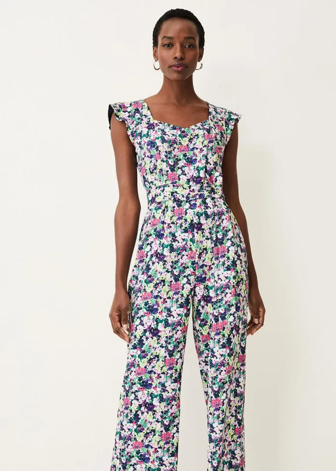 Phase Eight Arya Floral Frill Jumpsuit Multicoloured Women Dresses