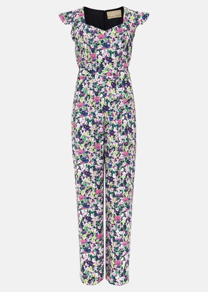 Phase Eight Arya Floral Frill Jumpsuit Multicoloured Women Dresses