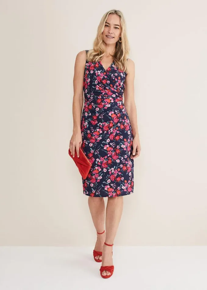 Phase Eight Aurelia Floral Dress Navymulti Women Dresses