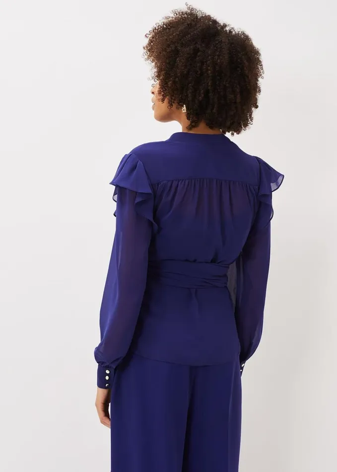 Phase Eight Avril Frill Wrap Co Ord Top Violet Women Tops and TShirts