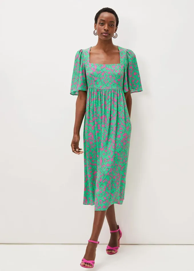 Phase Eight Ayesha Floral Midaxi Dress Pinkgreen Women Dresses