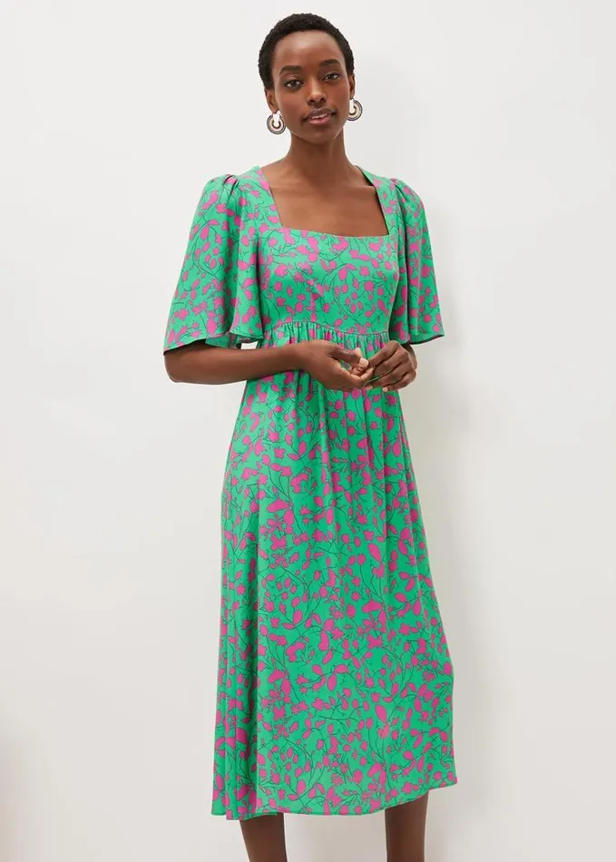 Phase Eight Ayesha Floral Midaxi Dress Pinkgreen Women Dresses