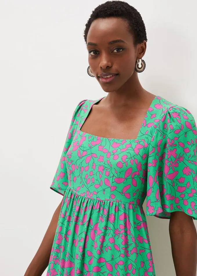 Phase Eight Ayesha Floral Midaxi Dress Pinkgreen Women Dresses