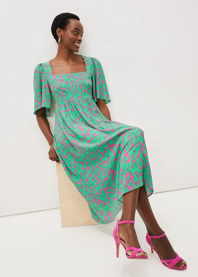Phase Eight Ayesha Floral Midaxi Dress Pinkgreen Women Dresses
