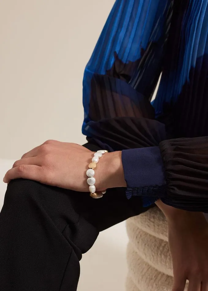 Phase Eight Beaded And Pearl Bracelet Metallic Women Jewellery