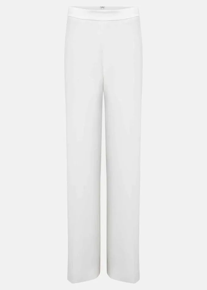 Phase Eight Beatriz Satin Wide Leg Bridal Trousers Ivory Women Trousers