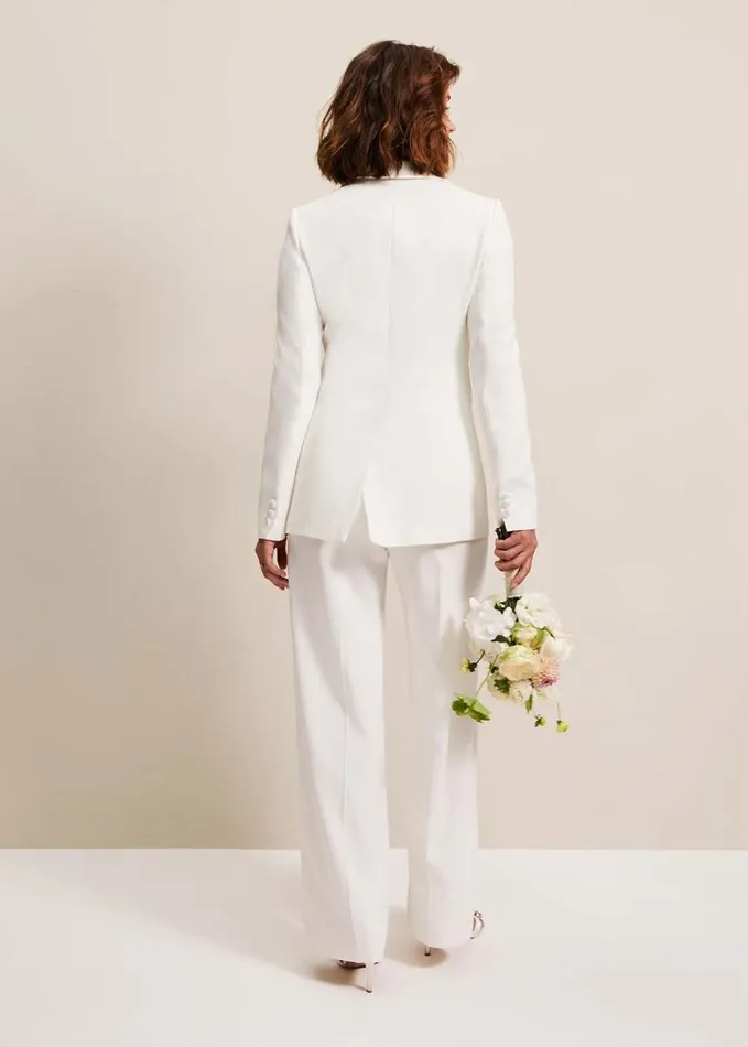 Phase Eight Beatriz White Satin Bridal Blazer Ivory Women Jackets