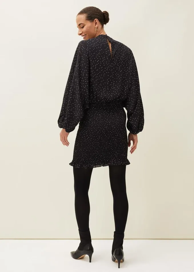 Phase Eight Becca Spot Print Dress Blackivory Women Dresses