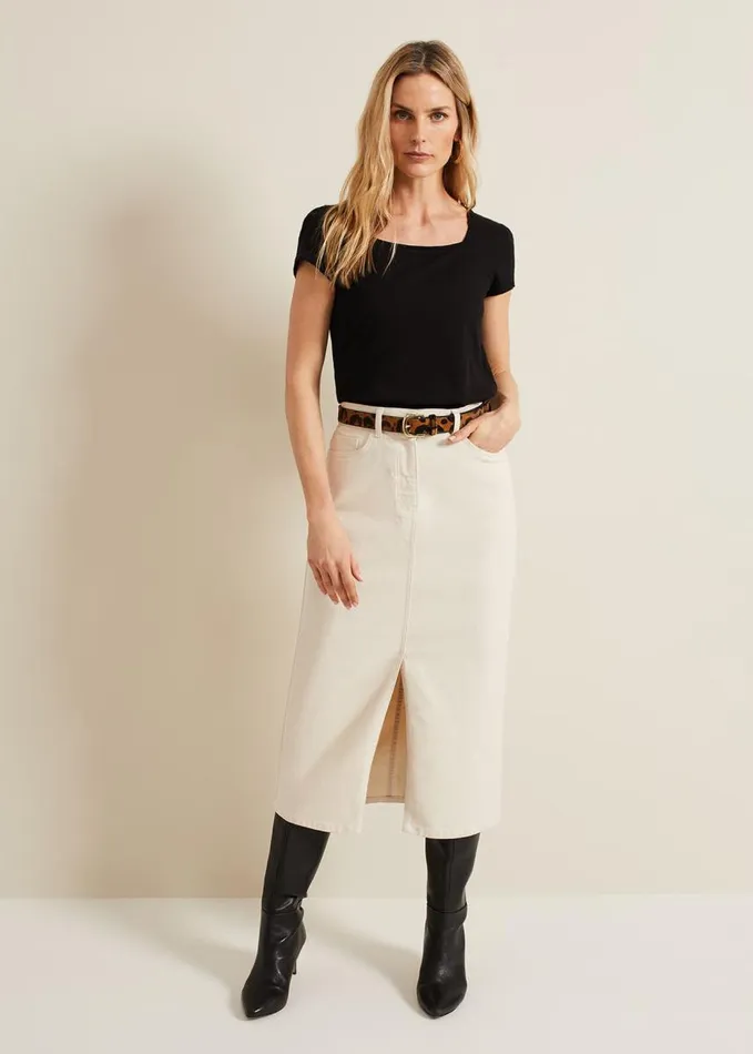 Phase Eight Bella Square Neck Top Black Women Tops and TShirts