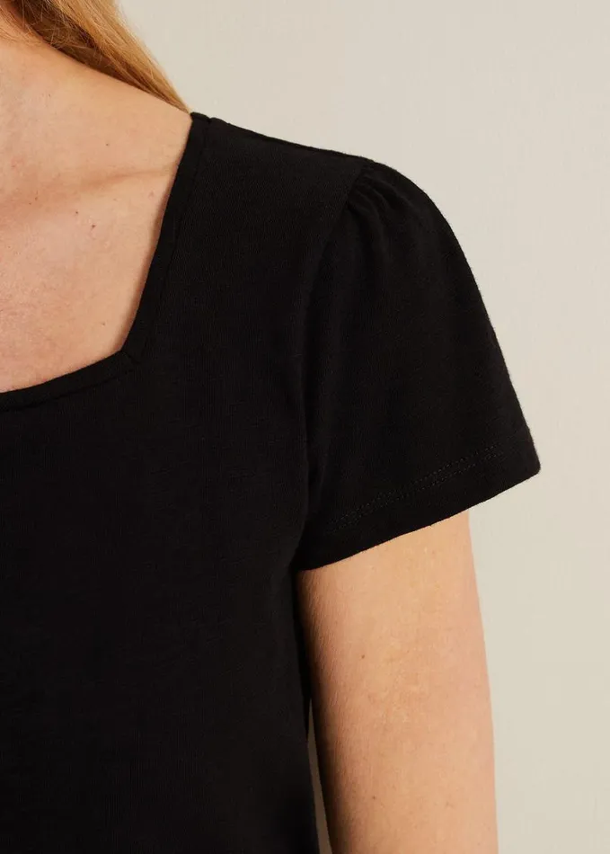 Phase Eight Bella Square Neck Top Black Women Tops and TShirts