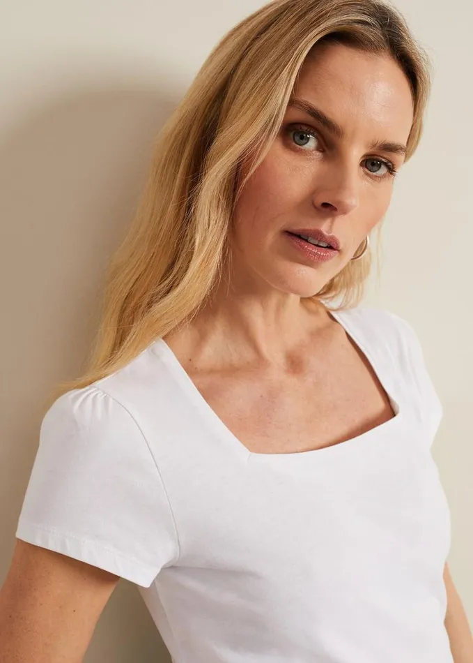 Phase Eight Bella Square Neck Top White Women Tops and TShirts