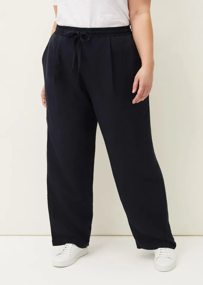 Phase Eight Bethany Linen Trousers Navy Women Trousers