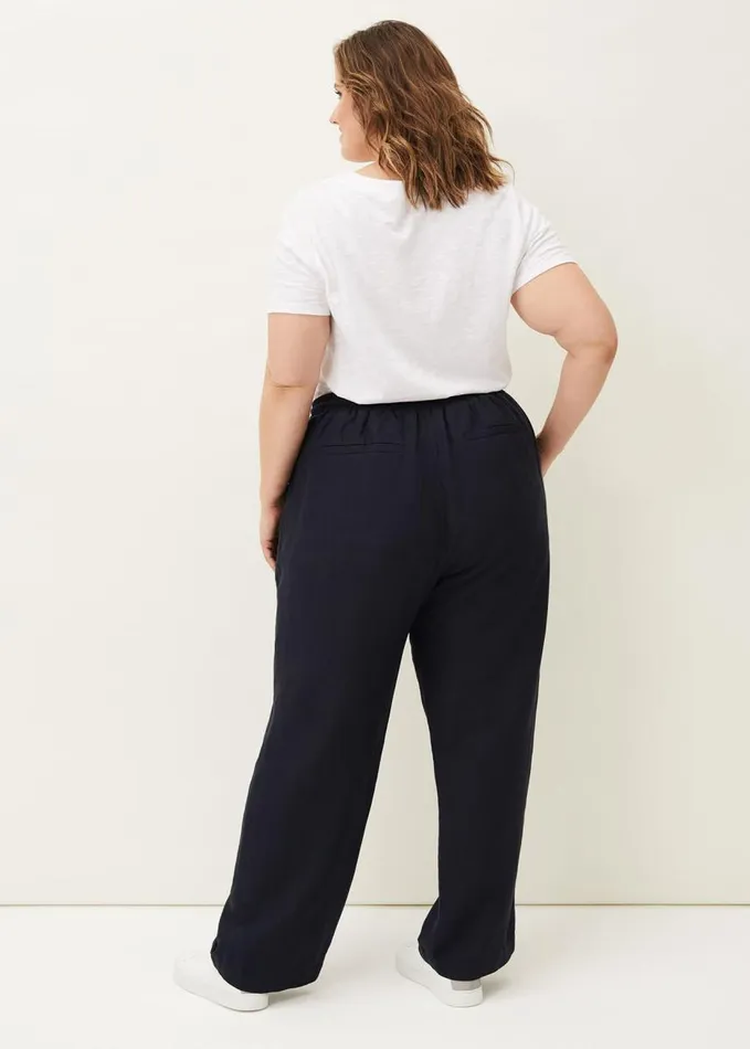 Phase Eight Bethany Linen Trousers Navy Women Trousers