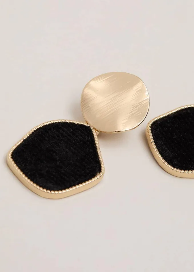 Phase Eight Black Velvet Drop Earrings Black Women Jewellery