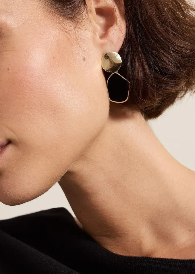 Phase Eight Black Velvet Drop Earrings Black Women Jewellery