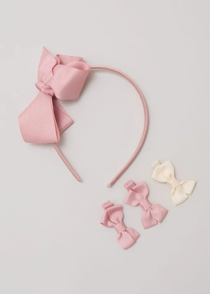 Phase Eight Bow Hair Band and Clip Set Pink Women Fascinators and Hats