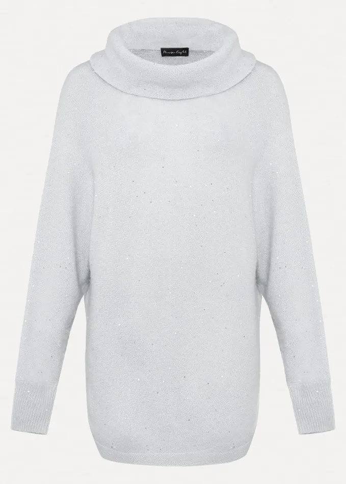 Phase Eight Bronte Sequin Jumper Soft Blue Women Knitwear