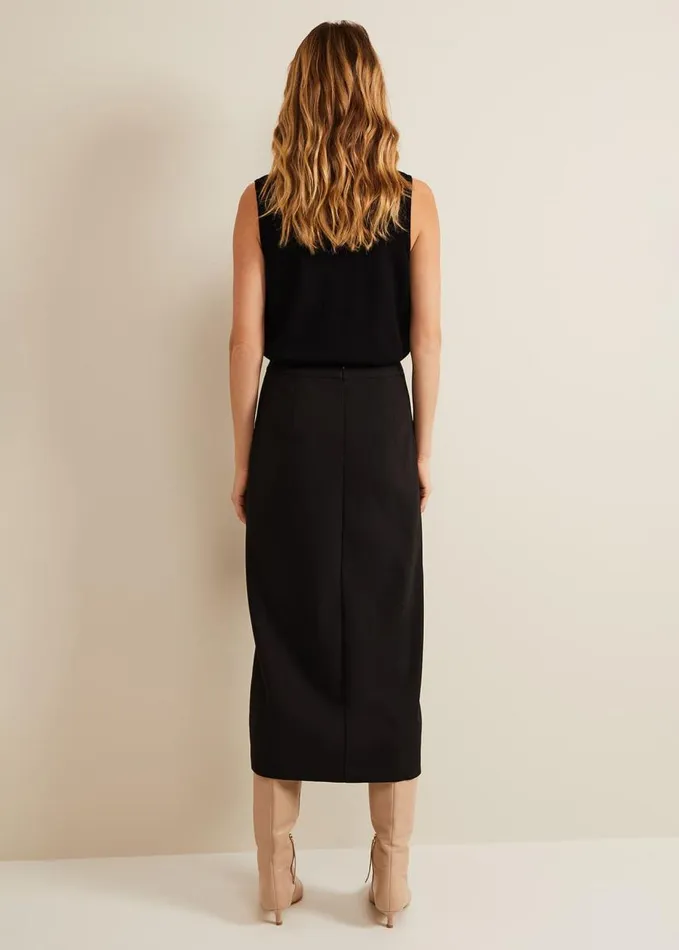 Phase Eight Brynn Black Midi Suit Skirt Black Women Skirts