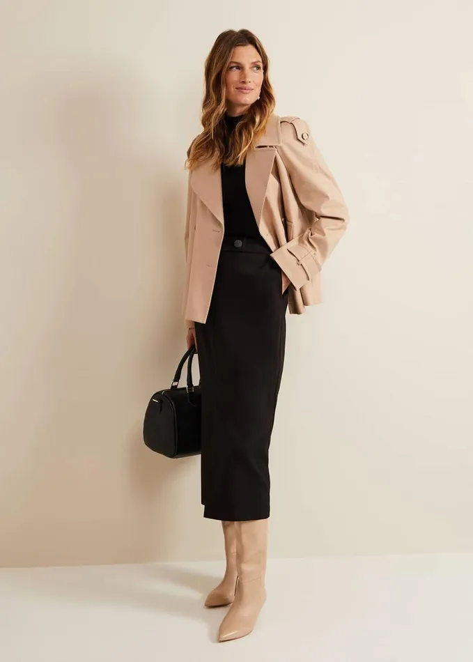 Phase Eight Brynn Black Midi Suit Skirt Black Women Skirts
