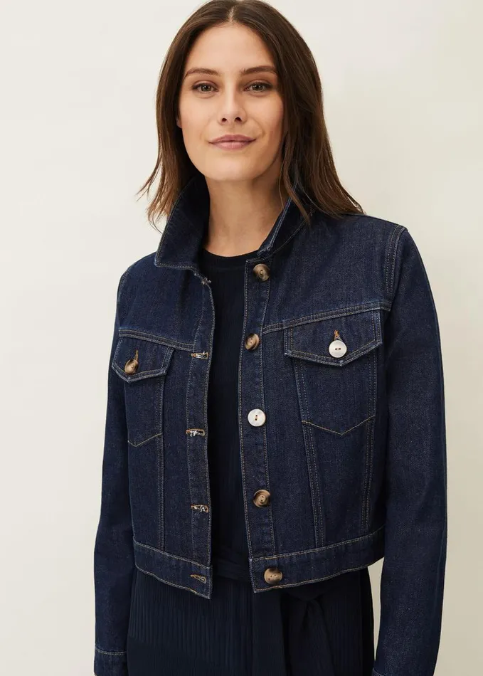 Phase Eight Caitlin Denim Jacket Blue Women Jackets