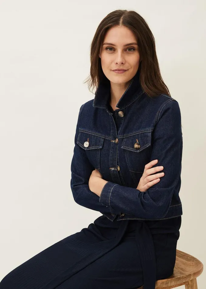 Phase Eight Caitlin Denim Jacket Blue Women Jackets