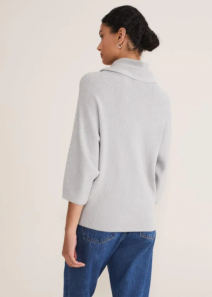 Phase Eight Camillan Cowl Neck Knit Jumper Pale Grey Women Knitwear