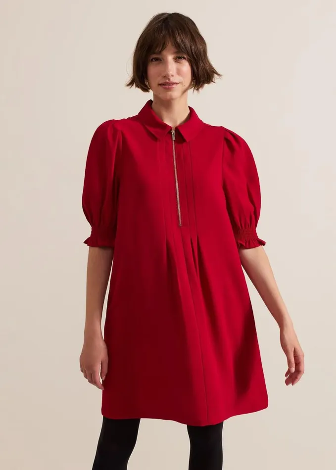 Phase Eight Candice Zip Mini Dress Red Women Dresses