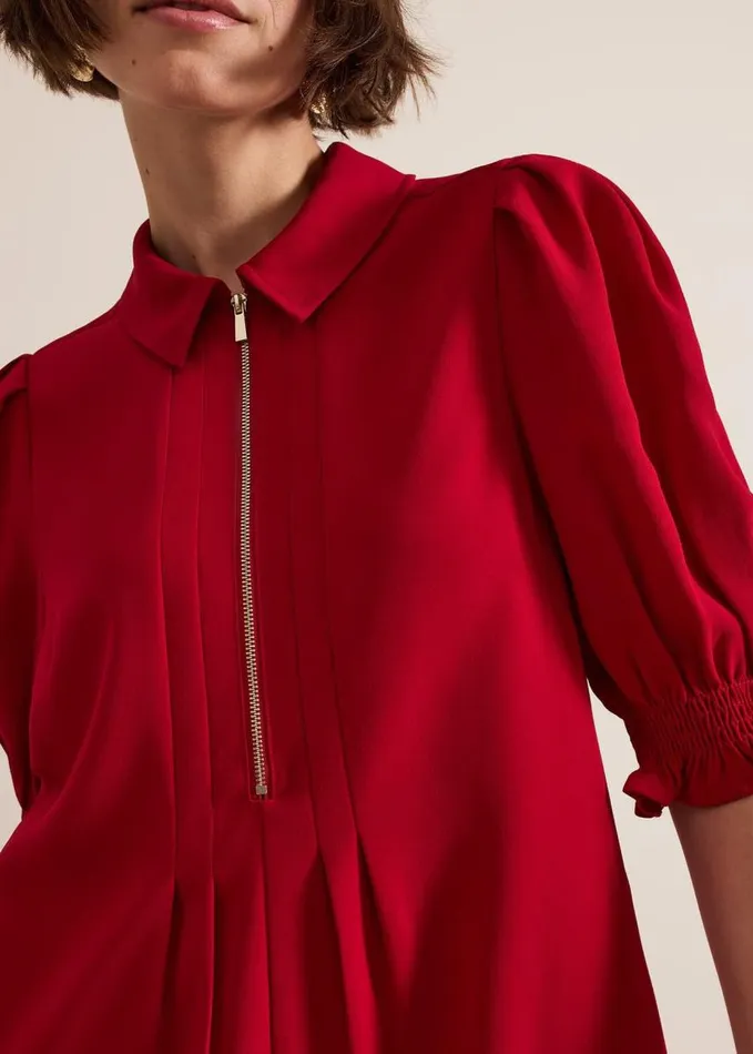 Phase Eight Candice Zip Mini Dress Red Women Dresses