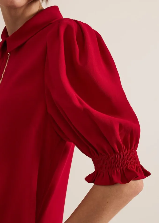 Phase Eight Candice Zip Mini Dress Red Women Dresses
