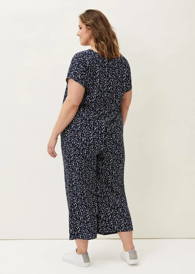 Phase Eight Carin Spot Culotte Trousers Navy Women Trousers