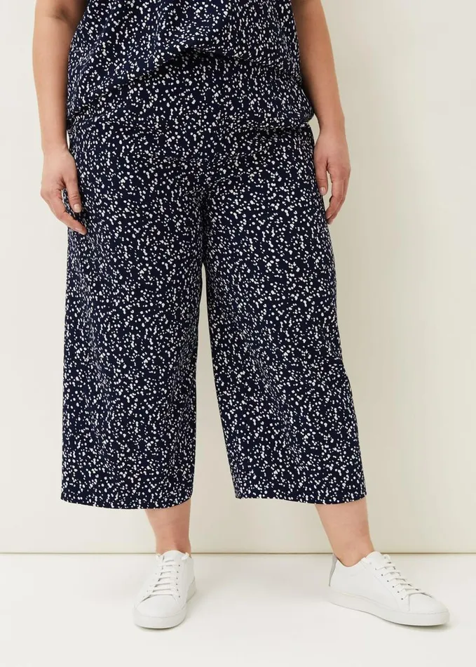 Phase Eight Carin Spot Culotte Trousers Navy Women Trousers