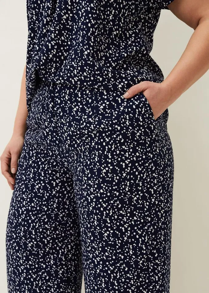 Phase Eight Carin Spot Culotte Trousers Navy Women Trousers