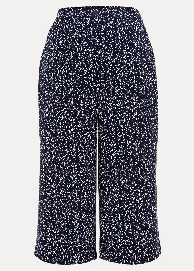Phase Eight Carin Spot Culotte Trousers Navy Women Trousers