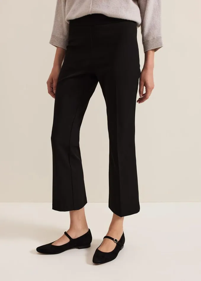 Phase Eight Carly Crop Twill Trouser Black Women Trousers