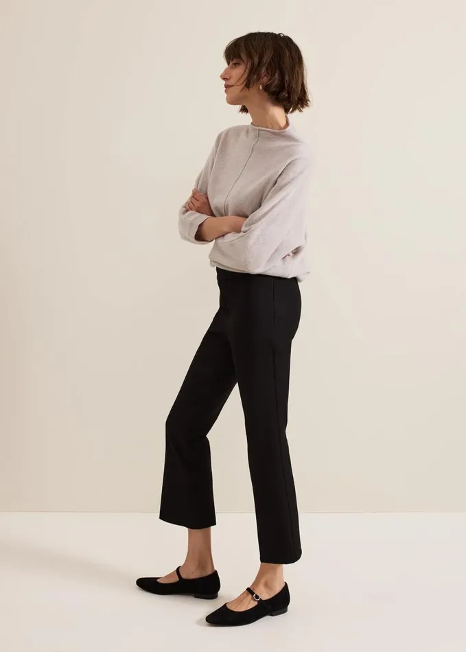 Phase Eight Carly Crop Twill Trouser Black Women Trousers