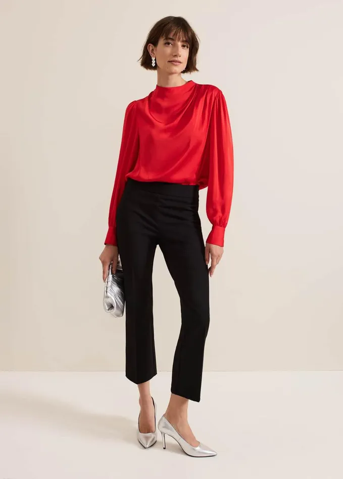 Phase Eight Carly Crop Twill Trouser Black Women Trousers