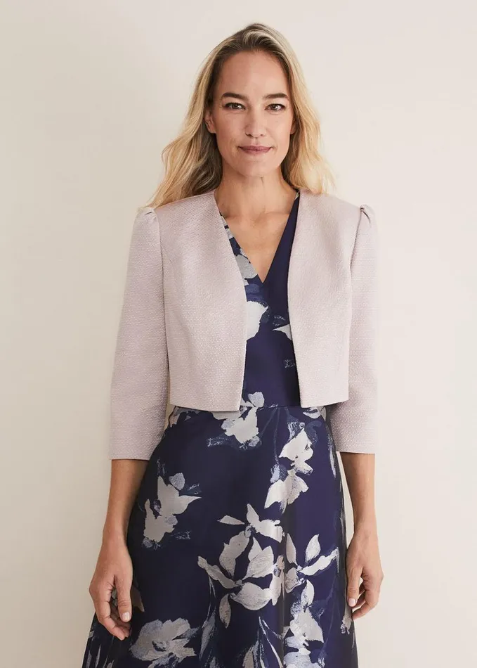 Phase Eight Cecelia Puff Sleeve Jacket Latte Women Jackets