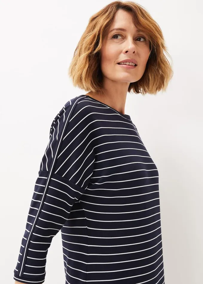 Phase Eight Cecile Stripe Midi Jersey Dress Navyivory Women Dresses