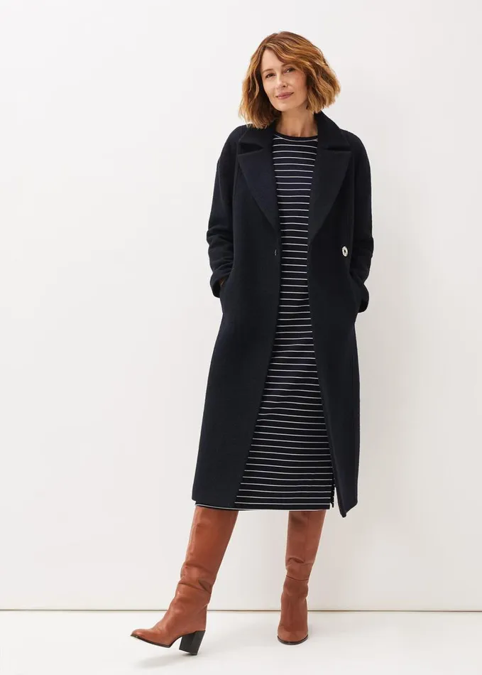 Phase Eight Cecile Stripe Midi Jersey Dress Navyivory Women Dresses