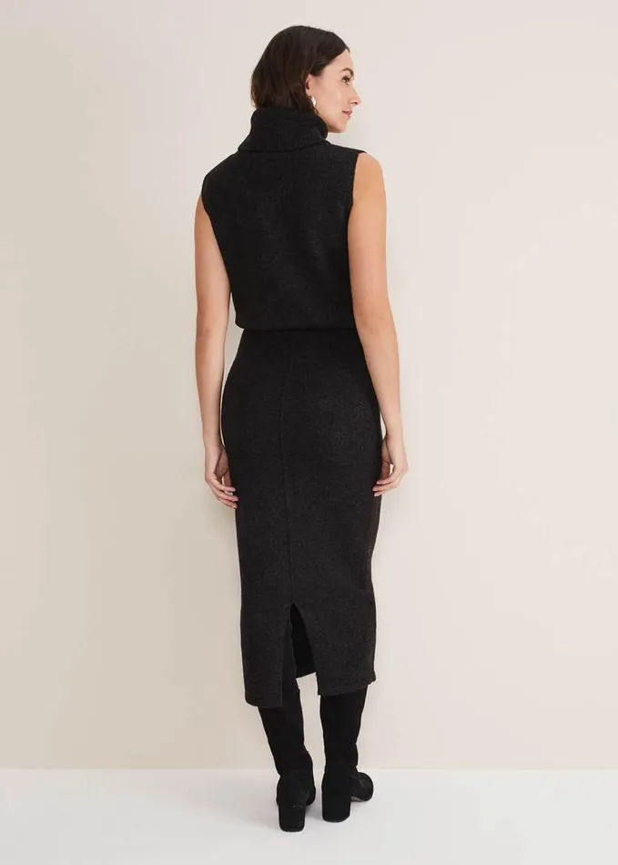 Phase Eight Cindy Cosy CoOrd Knit Skirt Charcoal Women Skirts